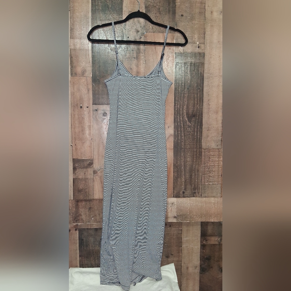 Shein Striped Maxi Dress Womens Size Small Black White Button Front Size Small - Picture 6 of 6